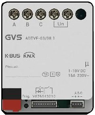 1-10V Dimming Actuator with Secure,3-Fold,16A,Flush Mounted
